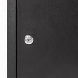 Paketbox Phoenix PB0580, Volumen 61 l, wetterfest, Smart System, Diebstahlsicherung, Schlüsselschloss, B 440 x T 350 x H 580 mm, Stahl, schwarz