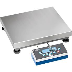 Paketwaage KERN EOC 100K-3L – hochpräzise Plattformwaage aus Edelstahl, Wägebereich 60/150 kg, große Plattform, IP65