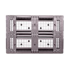 Palette FP-DK1208S, Tragkraft 5000/1000 kg, offenes Ober- & Unterdeck, 3 Kufen, L 1200 x B 800 x H 150 mm, Recycling-HDPE, 5 Stück