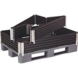 Paletten-Aufsatzrahmen, 4 Scharniere, 4 Stück, 1000 x 1200 x 200 mm