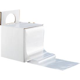 Paletten-Dehnband, Stärke 40 μm, wiederverwendbar, L 1200 x B 100 mm, Kunststoff, transparent, 100 Stück in Spenderbox