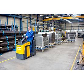 Paletten-Fahrgestell, mit Rollen, Routenzug für Gitterboxen und Flachpaletten