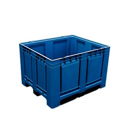Image of Palettenbox Big Box 680 l, B 1200 x T 1000 x H 790 mm, geschlossen, blau, 3 Kufen