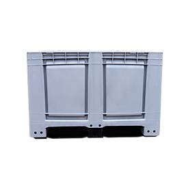 Palettenbox Big Box 680 l, B 1200 x T 1000 x H 790 mm, geschlossen, silbergrau, 3 Kufen