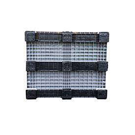 Palettenbox Big Box 680 l, B 1200 x T 1000 x H 790 mm, geschlossen, silbergrau, 3 Kufen