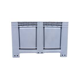 Palettenbox Big Box 680 l, B 1200 x T 1000 x H 790 mm, geschlossen, silbergrau, 4 Füße