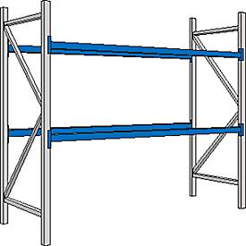 Palettenregal PR 600, Grundfeld, H 2500 mm, max. 800 kg, 2 Traversen