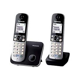 Panasonic KX-TG6812 - Schnurlostelefon mit Rufnummernanzeige - DECTGAP - Schwarz + zusätzliches Handset