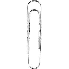 Paperclips, gegolfd, gegalvaniseerd, zonder bolvormig uiteinde, 100 stuks, lengte 50 mm