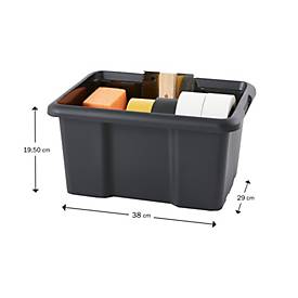 Paperflow Aufbewahrungsbox Bacs, 15 L, Polypropylen, stapelbar, nestbar, L 380 x B 290 x H 195 mm, Traglast 25 kg, schwarz