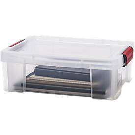 Paperflow CLIP'N STORE opbergdoos 9 l, transparant, met deksel, BPA-vrij, geschikt voor levensmiddelen