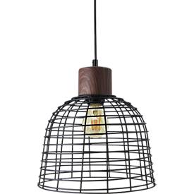 Paperflow plafondlamp MARYLAND, Ø 260 mm, metalen behuizing, E27, zwart