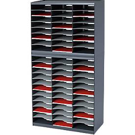 PAPERFLOW Sortierstation, DIN A4, Polystyrol, 36 Fächer, anthrazit