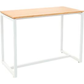Paperflow Stehtisch Easy Desk, aus Metall, mit Bodenausgleichsschrauben, H 1100 mm, desinfektionsmittelbeständig, buche/weiß