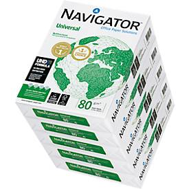 Papier copieur Universal Navigator, format A4, 80 g/m², ultra blanc, 1 carton = 5 x 500 feuilles