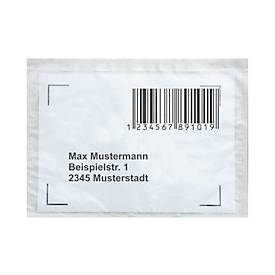 Papier-Dokumententasche/Lieferscheintasche SecurePack, C5, Fenster links, ohne Aufdruck, Öffnung oben, selbstklebend, 100 % recycelbares Pergaminpapier, transparent, 250 Stück