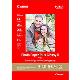 Papier photo Plus Glossy II PP-201 Canon, 265 g/m², 20 feuilles, format A4
