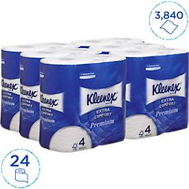 Papier toilette Kleenex® 8484, 4 plis, 6 paquets de 4 rouleaux, 160 feuilles/rouleau, blanc