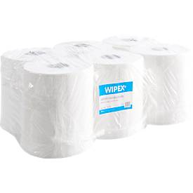 Papierhandtücher WIPEX® 3473, 2-lagig, saugstark, 100 % Zellstoff, hochweiß, 6 Rollen mit jeweils 450 Blatt