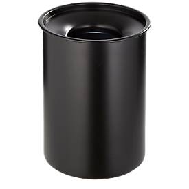 Papierkorb aus Stahl, feuerfest, schwarz