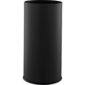 Papiermand/paraplubak, inhoud 15 l, Ø 245 x H 480 mm, plaatstaal met poedercoating, zwart