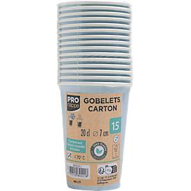 Pappbecher ProNappe, Inhalt 0,2 l, besonders stabil, ohne Kunststoffzusätze, Ø 75 x H 175 mm, recycelbarer FSC®-Karton, himmelblau, 60 Stück