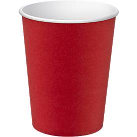 Pappbecher ProNappe, Inhalt 0,2 l, besonders stabil, ohne Kunststoffzusätze, Ø 75 x H 175 mm, recycelbarer FSC®-Karton, rot, 60 Stück