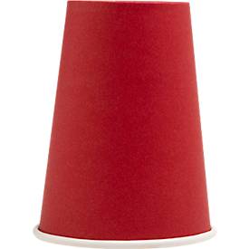 Pappbecher ProNappe, Inhalt 0,2 l, besonders stabil, ohne Kunststoffzusätze, Ø 75 x H 175 mm, recycelbarer FSC®-Karton, rot, 60 Stück