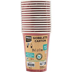 Pappbecher ProNappe, Inhalt 0,2 l, besonders stabil, ohne Kunststoffzusätze, Ø 75 x H 175 mm, recycelbarer FSC®-Karton, rot, 60 Stück