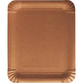 Pappteller Papstar Pure, 500 Stück, eckig, lebensmittelecht, B 165 x L 200 mm, Frischfaserkarton, braun