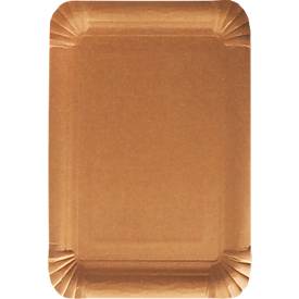 Pappteller Papstar Pure, 500 Stück, eckig, lebensmittelecht, B 165 x L 230 mm, Frischfaserkarton, braun