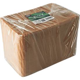 Pappteller Papstar Pure, 500 Stück, eckig, lebensmittelecht, B 180 x L 260 mm, Frischfaserkarton, braun