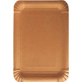 Pappteller Papstar Pure, 500 Stück, eckig, lebensmittelecht, B 180 x L 260 mm, Frischfaserkarton, braun