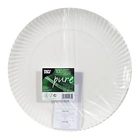Pappteller Papstar Pure, Einweg, rund, Ø 290 mm, lebensmittelecht, FSC®-zertifiziert & kompostierbar, weiß, 2 x 100 Stück