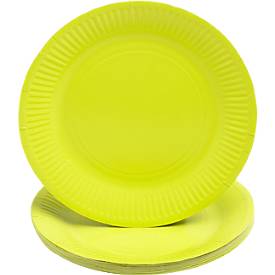 Pappteller ProNappe, besonders stabil, fettundurchlässig, ohne Kunststoffzusätze, Ø 230 x H 30 mm, recycelbarer FSC®-Karton, kiwigrün, 20 Stück
