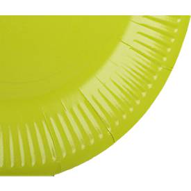 Pappteller ProNappe, besonders stabil, fettundurchlässig, ohne Kunststoffzusätze, Ø 230 x H 30 mm, recycelbarer FSC®-Karton, kiwigrün, 20 Stück