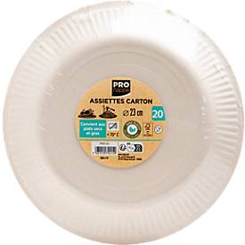 Pappteller ProNappe, besonders stabil, fettundurchlässig, ohne Kunststoffzusätze, Ø 230 x H 30 mm, recycelbarer FSC®-Karton, rot, 20 Stück