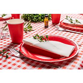 Pappteller ProNappe, besonders stabil, fettundurchlässig, ohne Kunststoffzusätze, Ø 230 x H 30 mm, recycelbarer FSC®-Karton, rot, 20 Stück