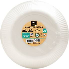 Pappteller ProNappe, besonders stabil, fettundurchlässig, ohne Kunststoffzusätze, Ø 230 x H 30 mm, recycelbarer FSC®-Karton, schwarz, 20 Stück