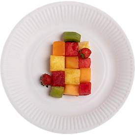 Pappteller ProNappe, besonders stabil, fettundurchlässig, ohne Kunststoffzusätze, Ø 230 x H 30 mm, recycelbarer FSC®-Karton, weiß, 20 Stück