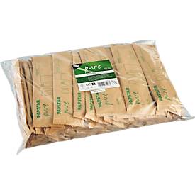 Papstar Besteckset Pure, bestehend aus 1 x Messer/1 x Gabel/1 x Löffel/1 x Serviette, FSC®-Holz, naturfarben, 50 Sets in Papierbeuteln