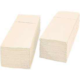 Papstar Bestecktaschen Royal Collection, integrierte Besteckfalz, B 200 x H 82,5 mm, FSC®-zertifiziert, Premium-Tissue, champagnerfarben, 6 x 50 Stück