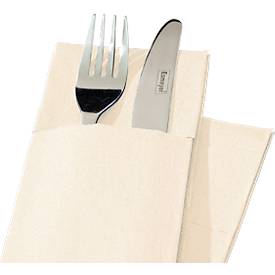Papstar Bestecktaschen Royal Collection, integrierte Besteckfalz, B 200 x H 82,5 mm, FSC®-zertifiziert, Premium-Tissue, champagnerfarben, 6 x 50 Stück