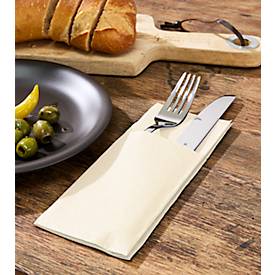 Papstar Bestecktaschen Royal Collection, integrierte Besteckfalz, B 200 x H 82,5 mm, FSC®-zertifiziert, Premium-Tissue, champagnerfarben, 6 x 50 Stück