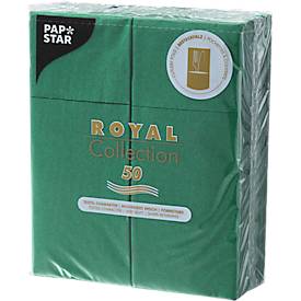 Papstar Bestecktaschen Royal Collection, integrierte Besteckfalz, B 200 x H 82,5 mm, FSC®-zertifiziert, Premium-Tissue, dunkelgrün, 6 x 50 Stück