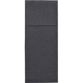 Papstar Bestecktaschen Royal Collection, integrierte Besteckfalz, B 200 x H 82,5 mm, FSC®-zertifiziert, Premium-Tissue, schwarz, 6 x 50 Stück