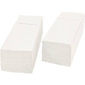 Papstar Bestecktaschen Royal Collection, integrierte Besteckfalz, B 200 x H 82,5 mm, FSC®-zertifiziert, Premium-Tissue, weiß, 6 x 50 Stück
