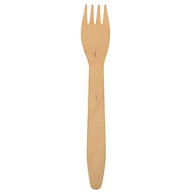 Papstar Holzgabeln Pure, splitterfrei, L 165 mm, FSC®-zertifiziertes Birkenholz, naturfarben, 100 Stück