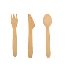 Papstar Holzmesser Pure, splitterfrei, L 165 mm, FSC®-zertifiziertes Birkenholz, naturfarben, 100 Stück