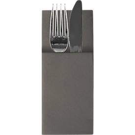 Papstar Hygienische Servietten-Bestecktaschen Airlaid anthrazit, 1/8-Falz, 24 x 10 cm, 4 x 100 Stück